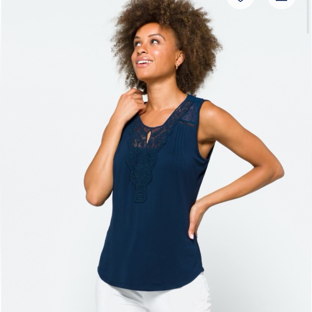 Daniel Rainn Navy Blue Lace Women's Blouse